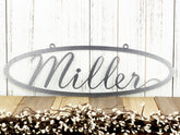 Custom Family Name Oval Metal Sign Silver Vein6.laser Cut Steel Family Sign Realtor Gift Custom Sign Decorations